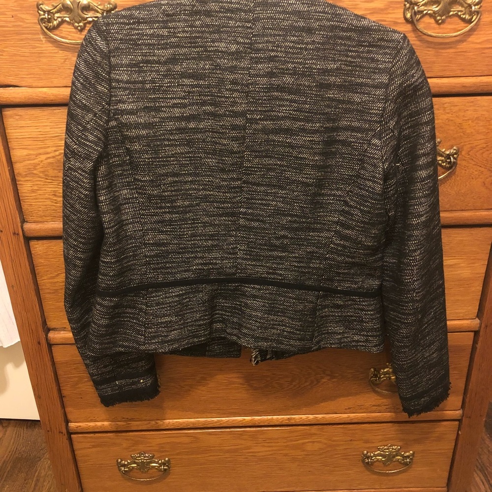 Vince boucle jacket with fringe and leather trim - Picture 4 of 5